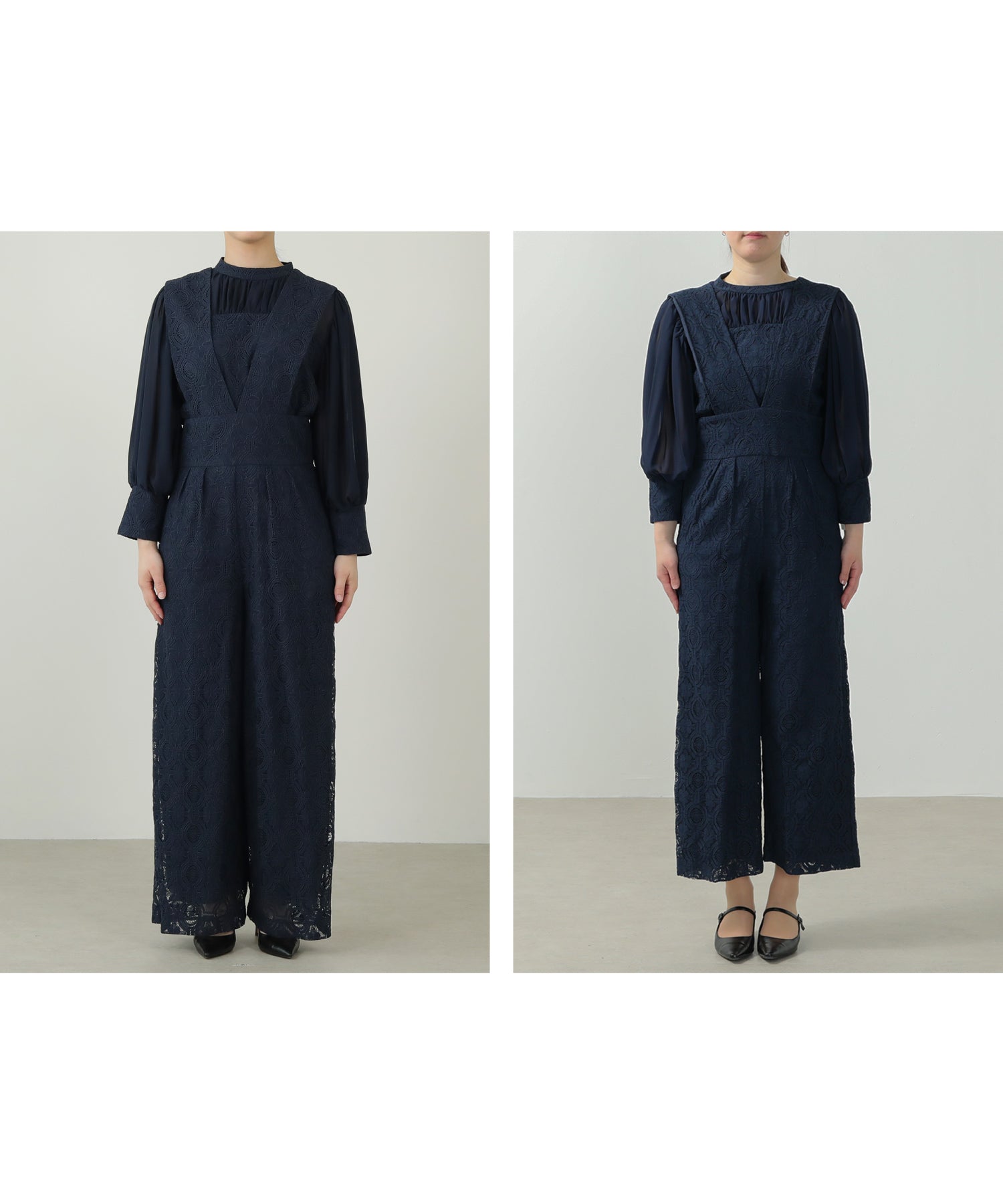 幾何学柄 レース セットアップ パンツ オケージョンドレス