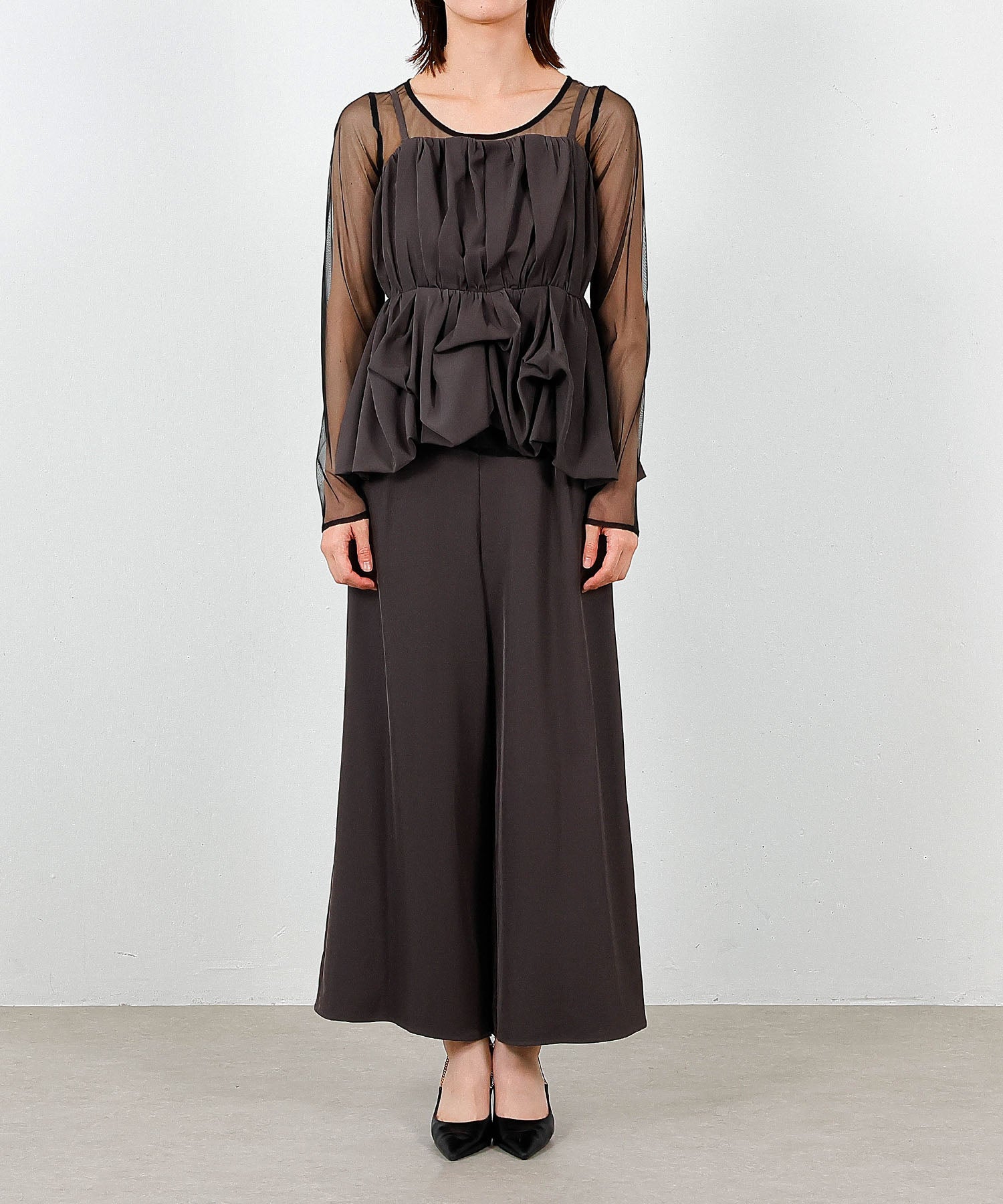 身長165cm / 着用 S<br>
普段着 M / 骨格ウェーブ