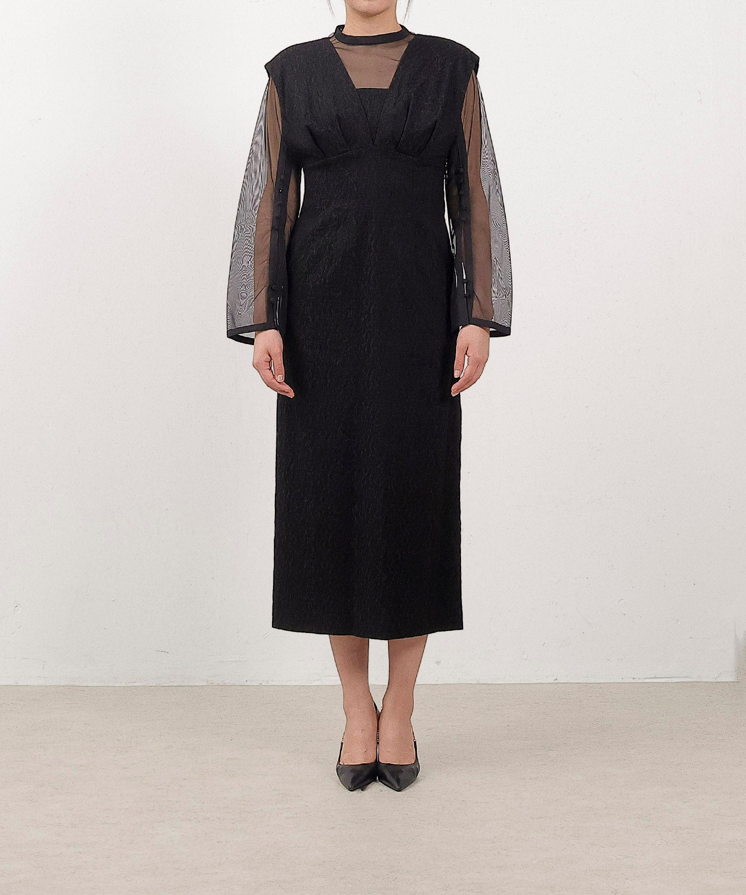 ジャガード ワンピース チュール トップス セット