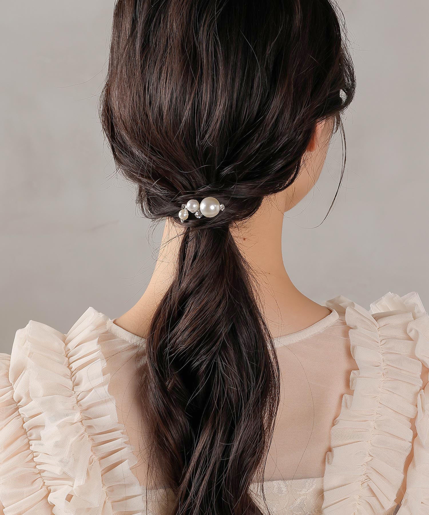 パール ビジュー ミニヘアカフ