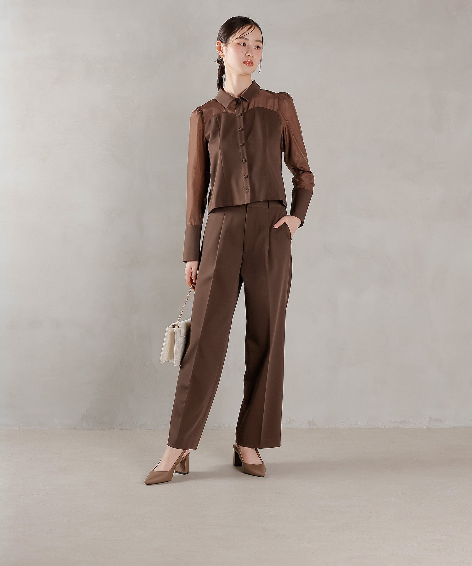 170cm / 着用 M / ブラウン