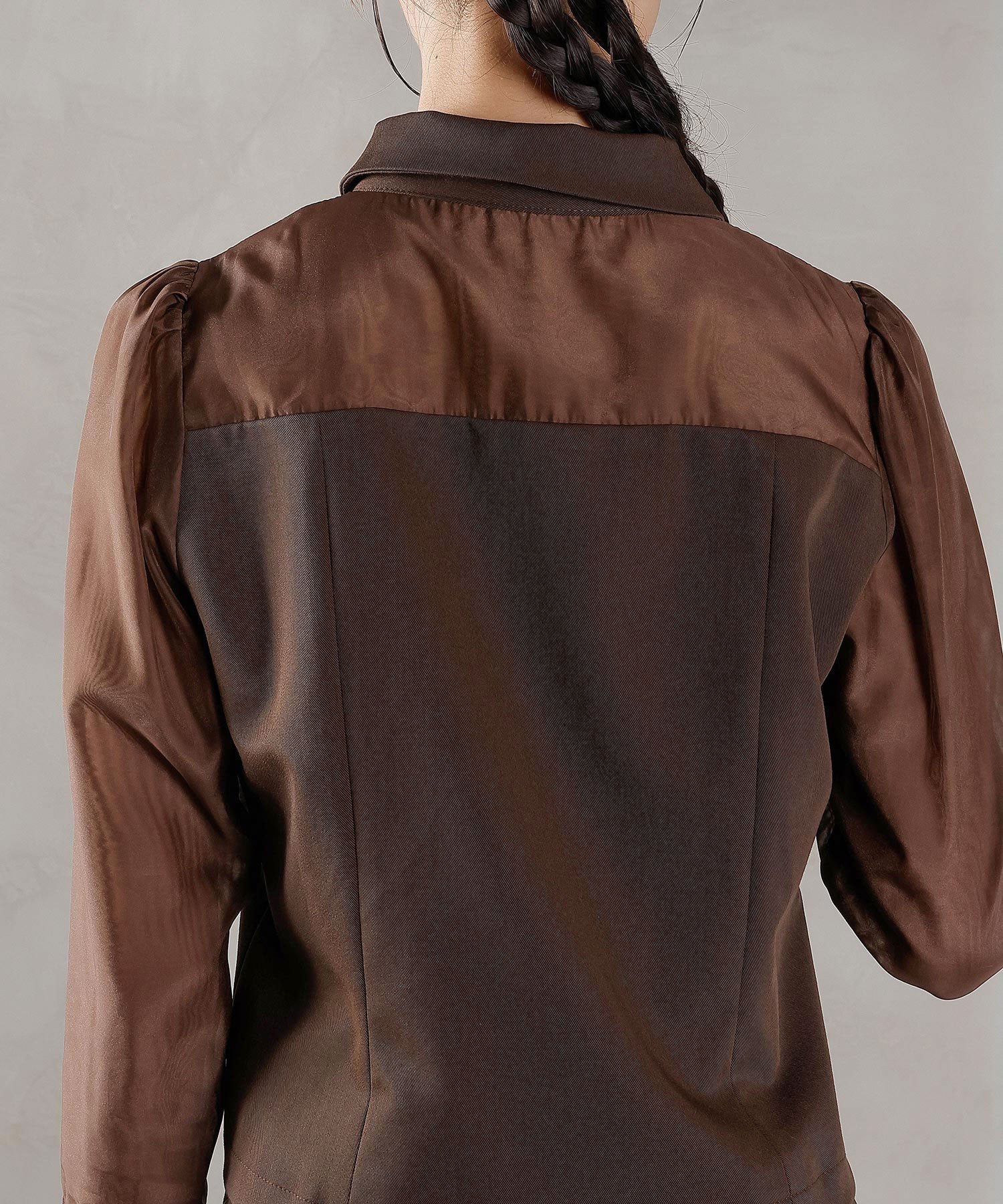 襟付きシャツトップス テーパードパンツドレス セットアップ