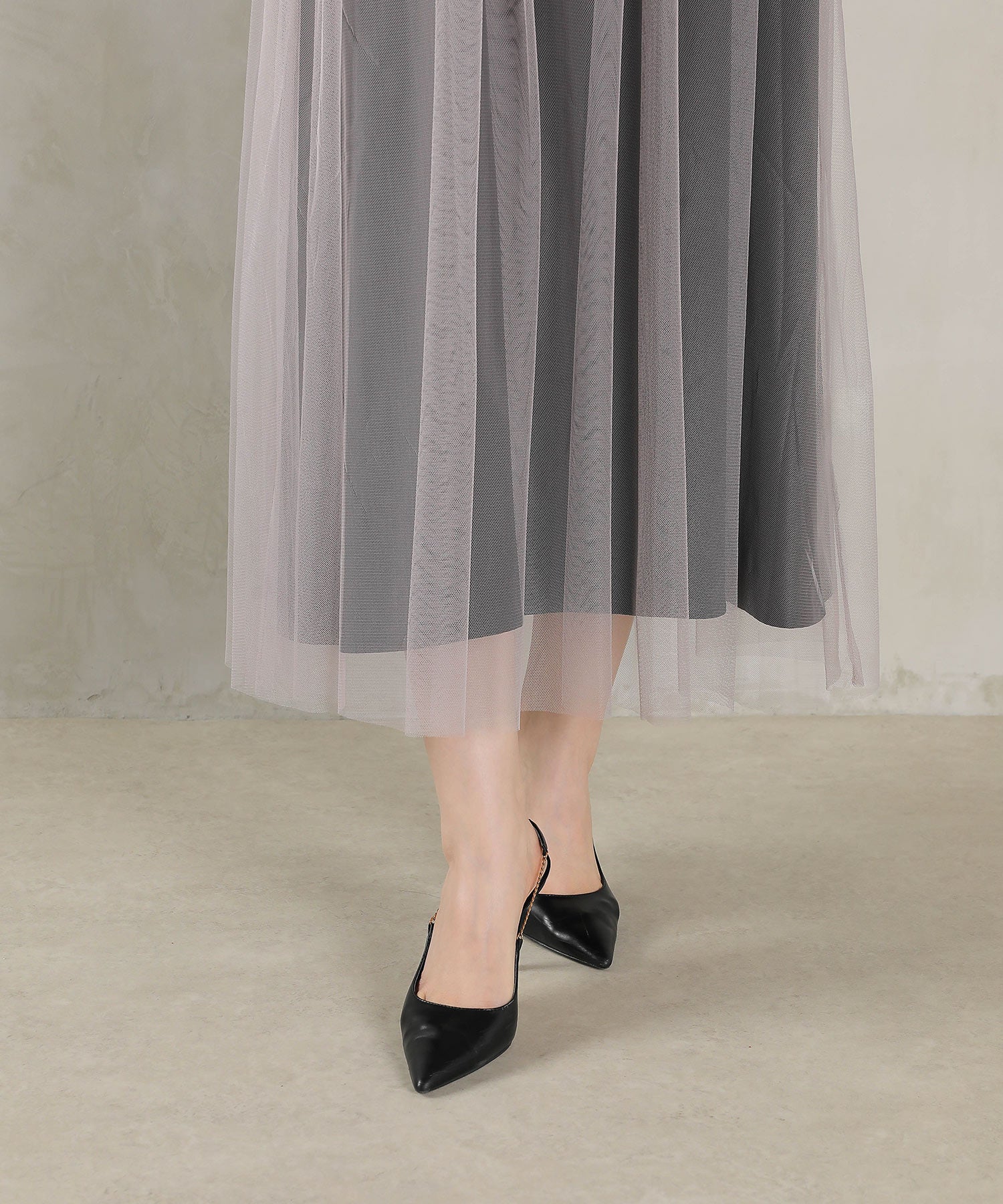 チュール ロング フリル Aライン ワンピース ドレス ２点セット