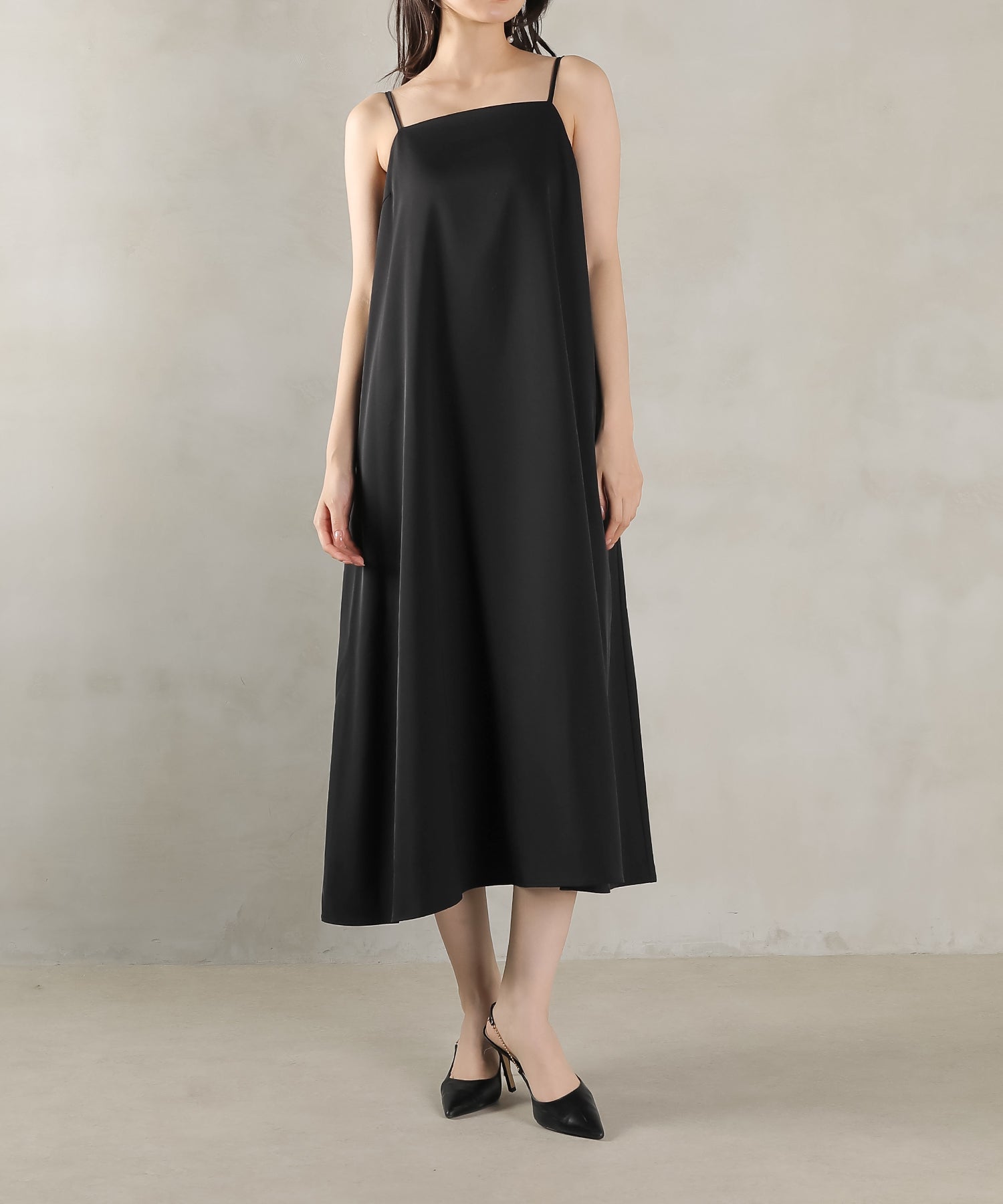 チュール ロング フリル Aライン ワンピース ドレス ２点セット