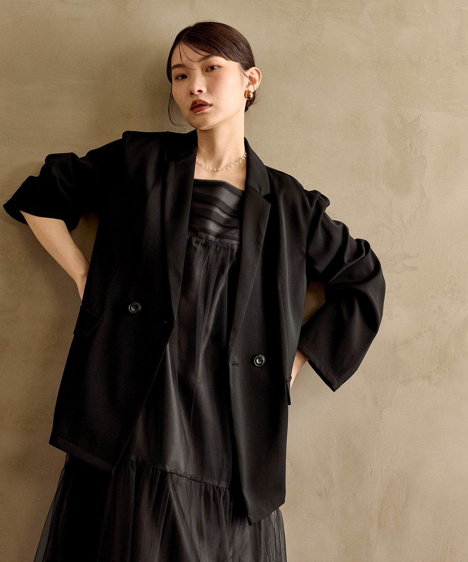 167cm / 着用 M / ブラック