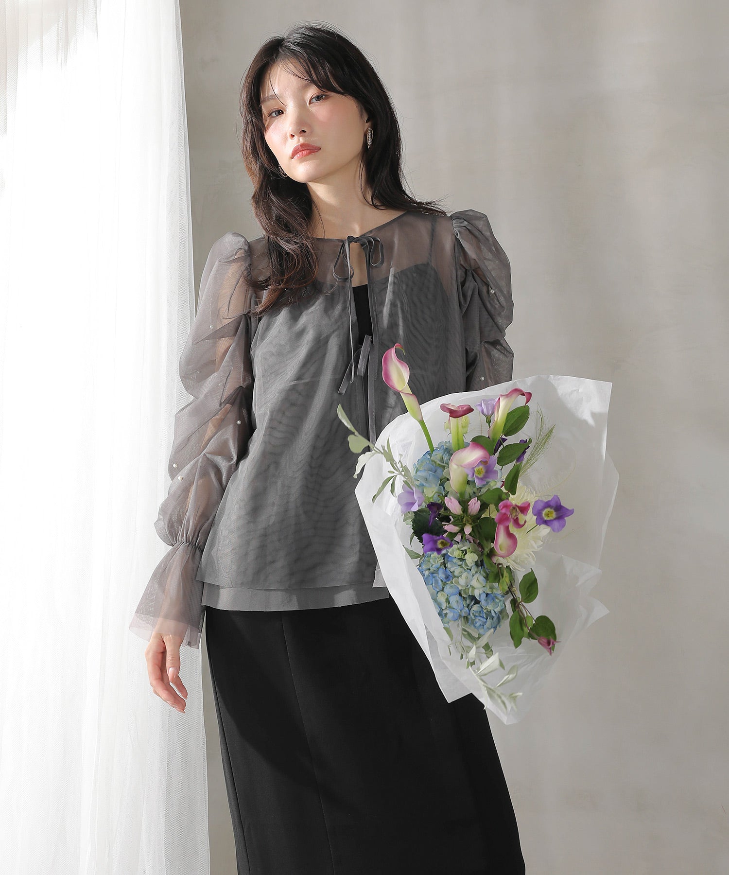 マルチウェイパールチュールボレロ キャミワンピース 2点セット