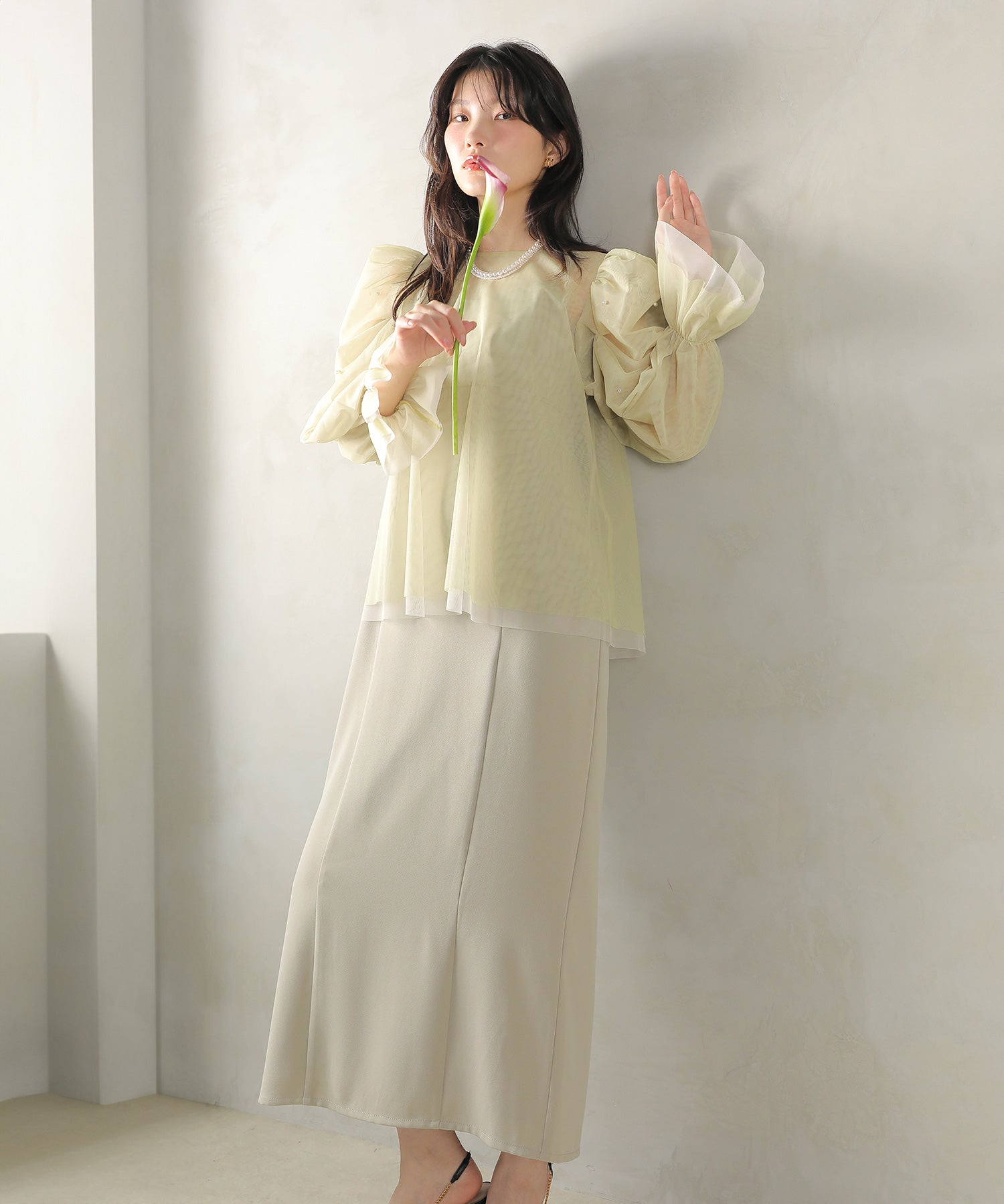 マルチウェイパールチュールボレロ キャミワンピース 2点セット