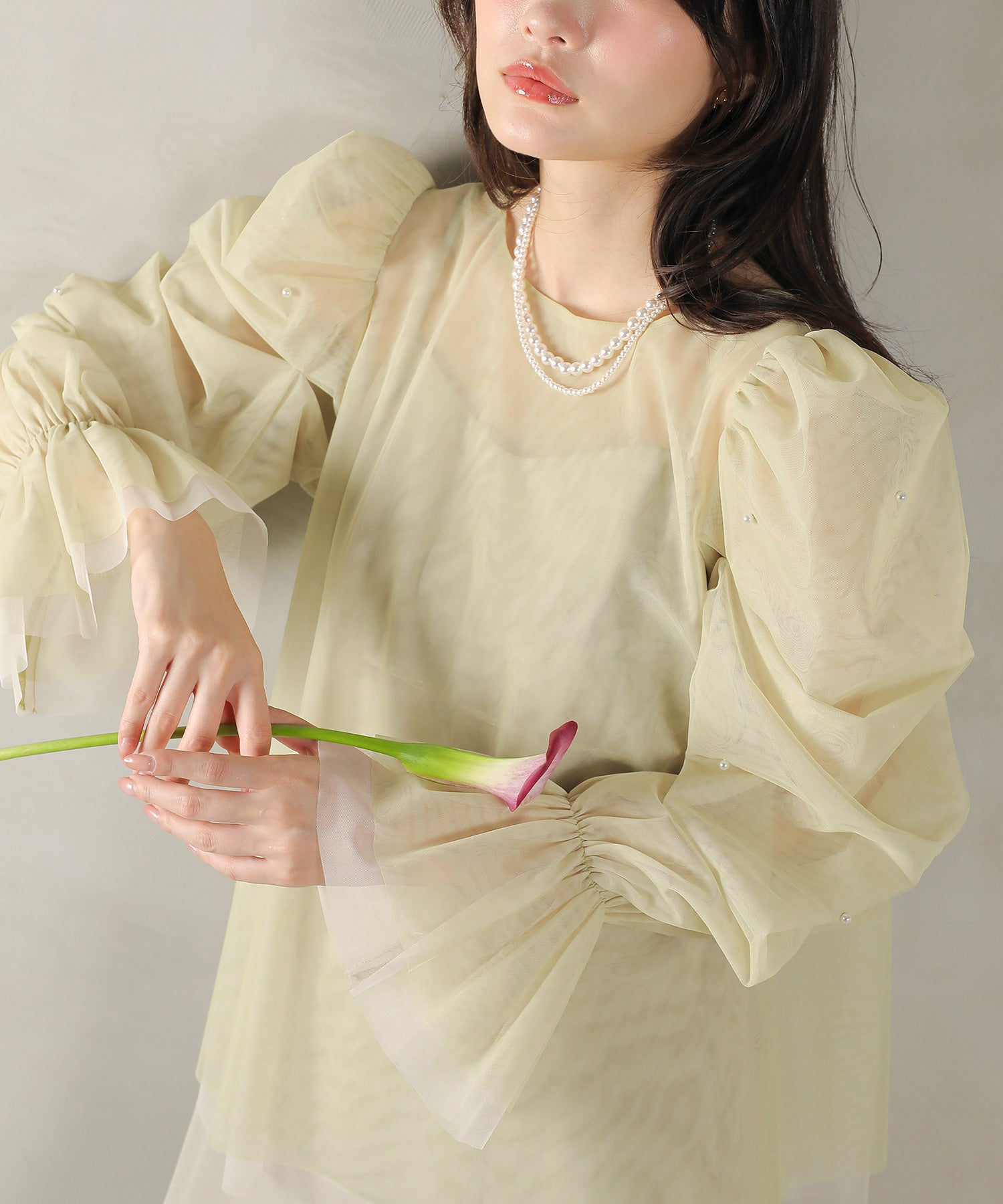 マルチウェイパールチュールボレロ キャミワンピース 2点セット