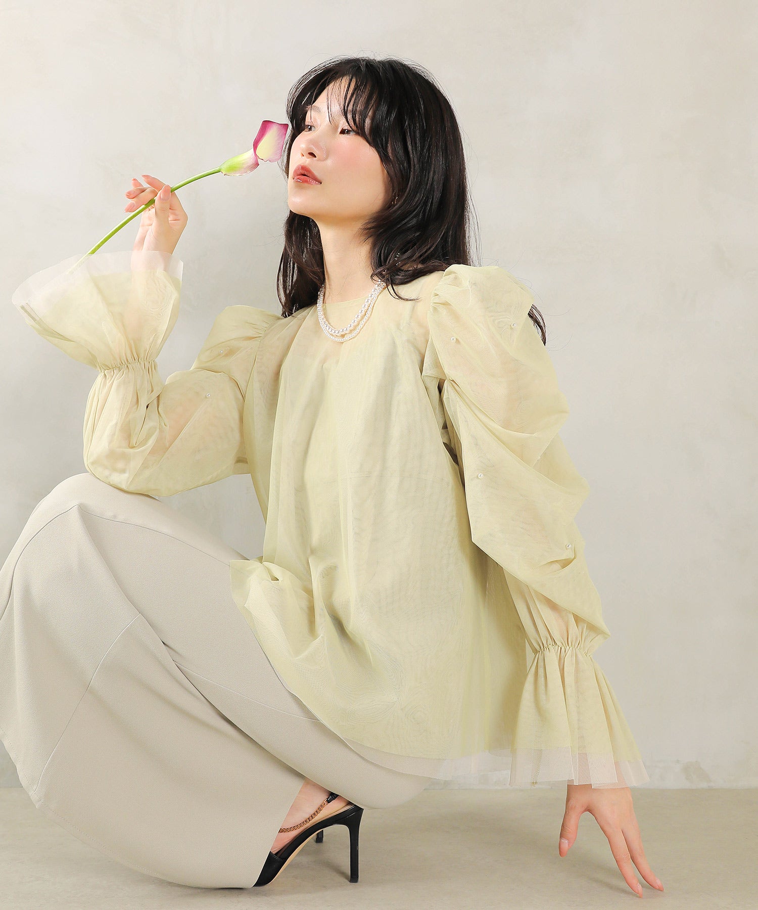 マルチウェイパールチュールボレロ キャミワンピース 2点セット