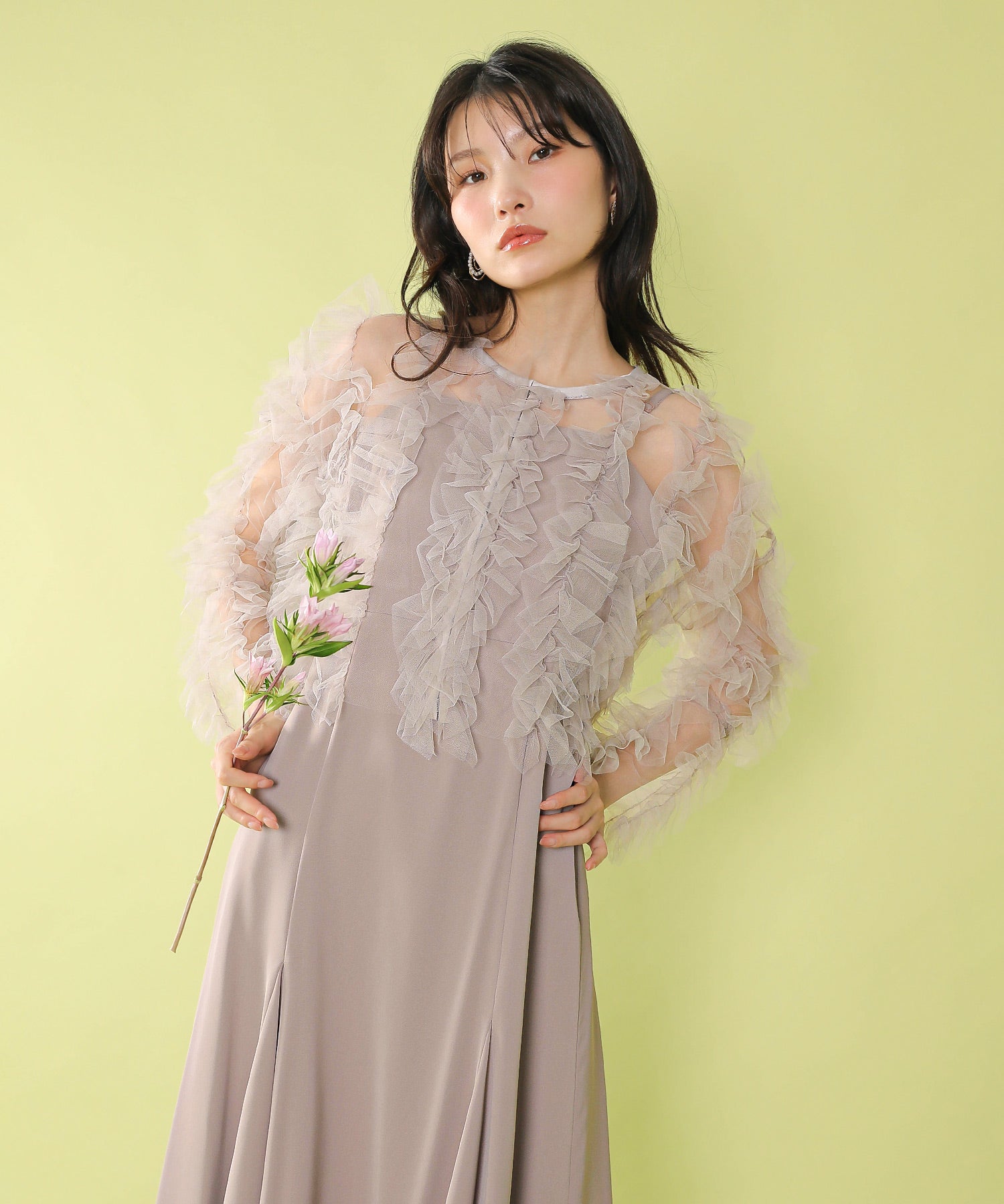 チュールフリル ギャザー ボレロ トップス