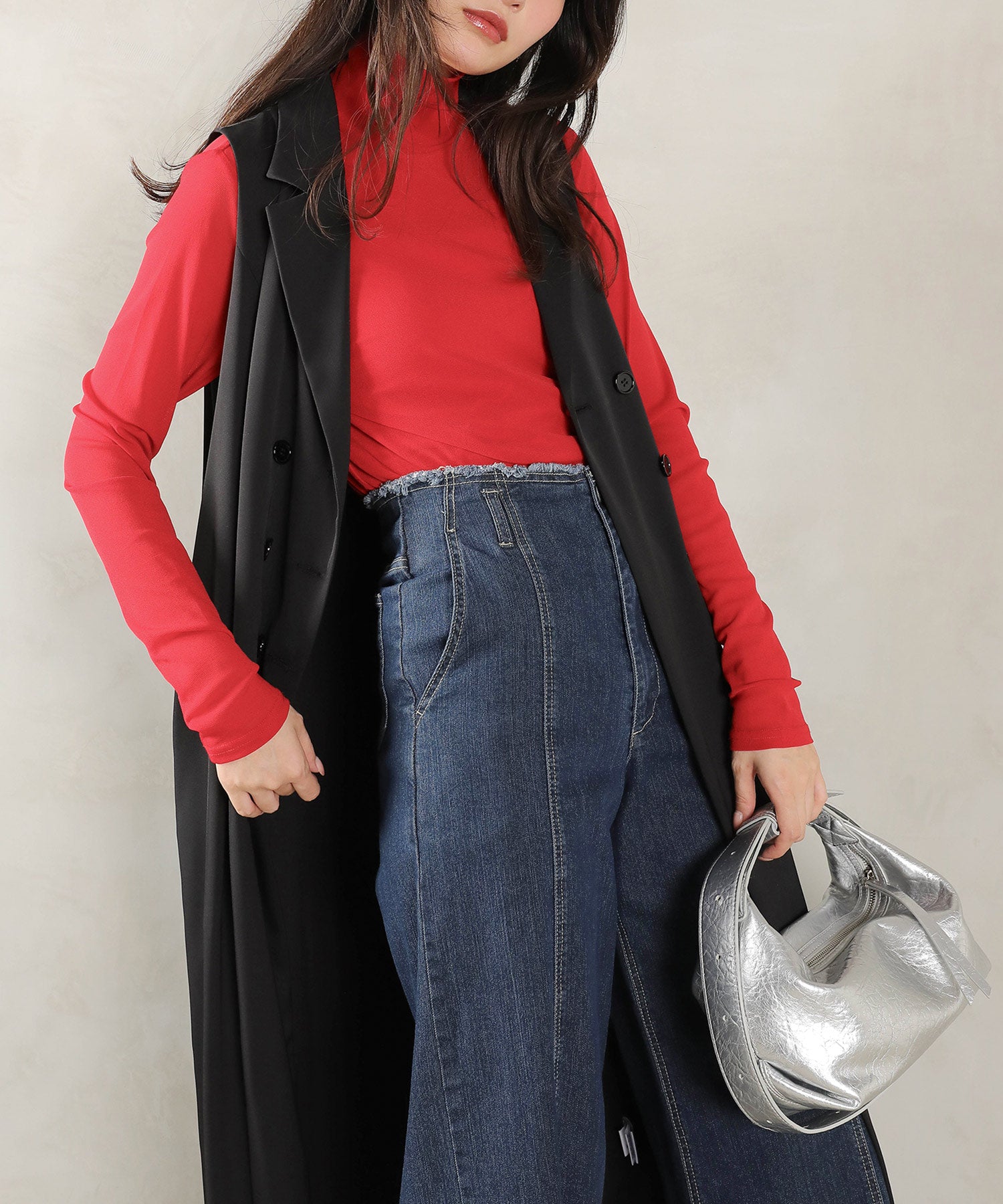 ロングジレ ワンピース チュール トップス スカート 3点セット ドレス