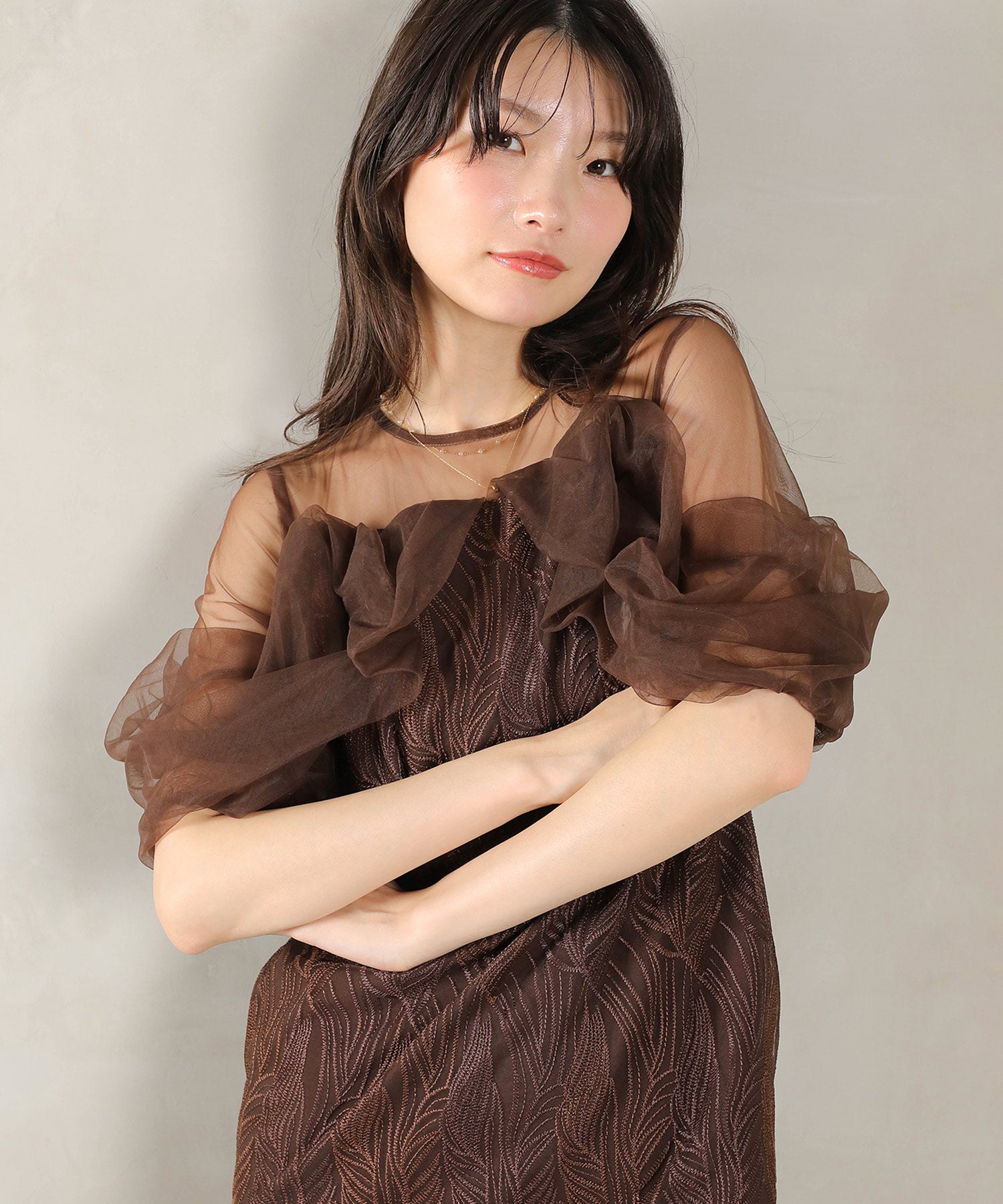 チュール レース トルネード ペンシル ワンピース ドレス パーティー 結婚式 お呼ばれ オケージョン