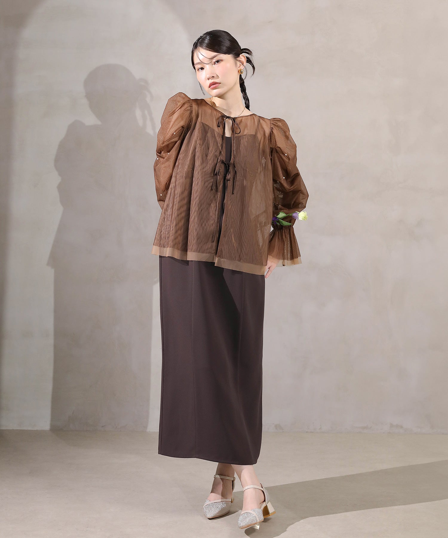 マルチウェイパールチュールボレロ キャミワンピース 2点セット