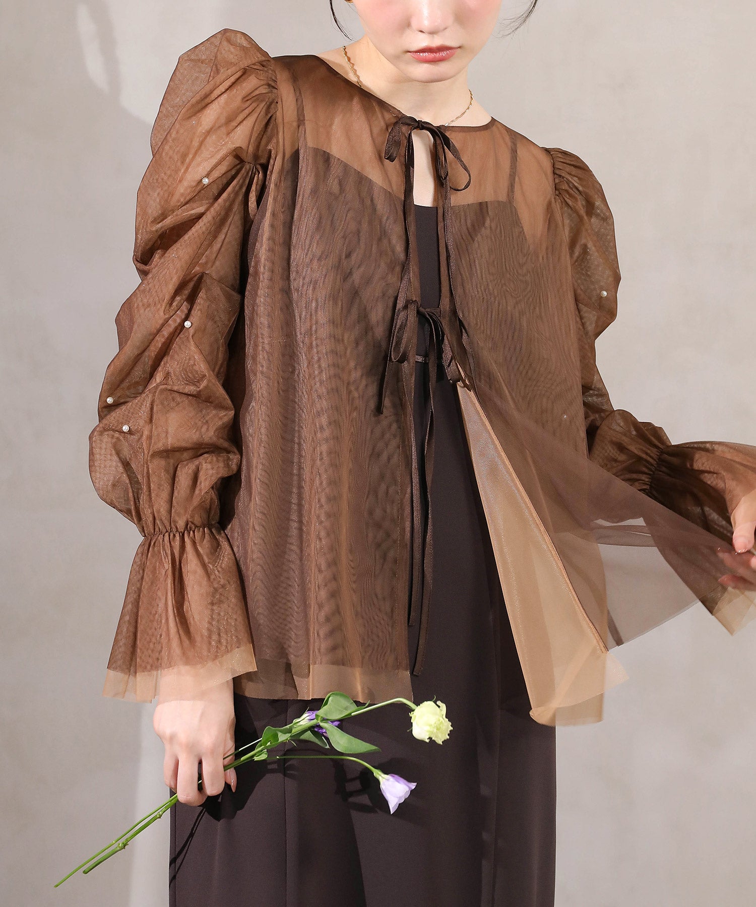 マルチウェイパールチュールボレロ キャミワンピース 2点セット