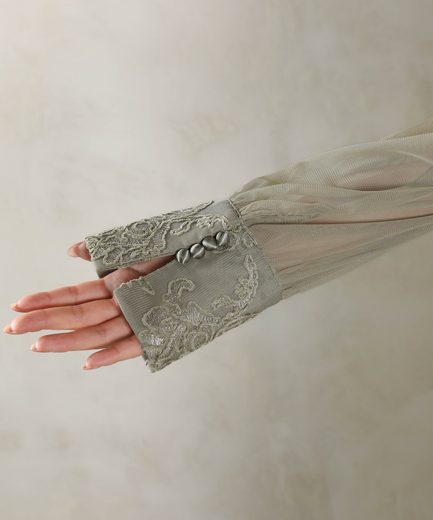 刺繍レース 襟 シアー ティアード ワンピース ドレス