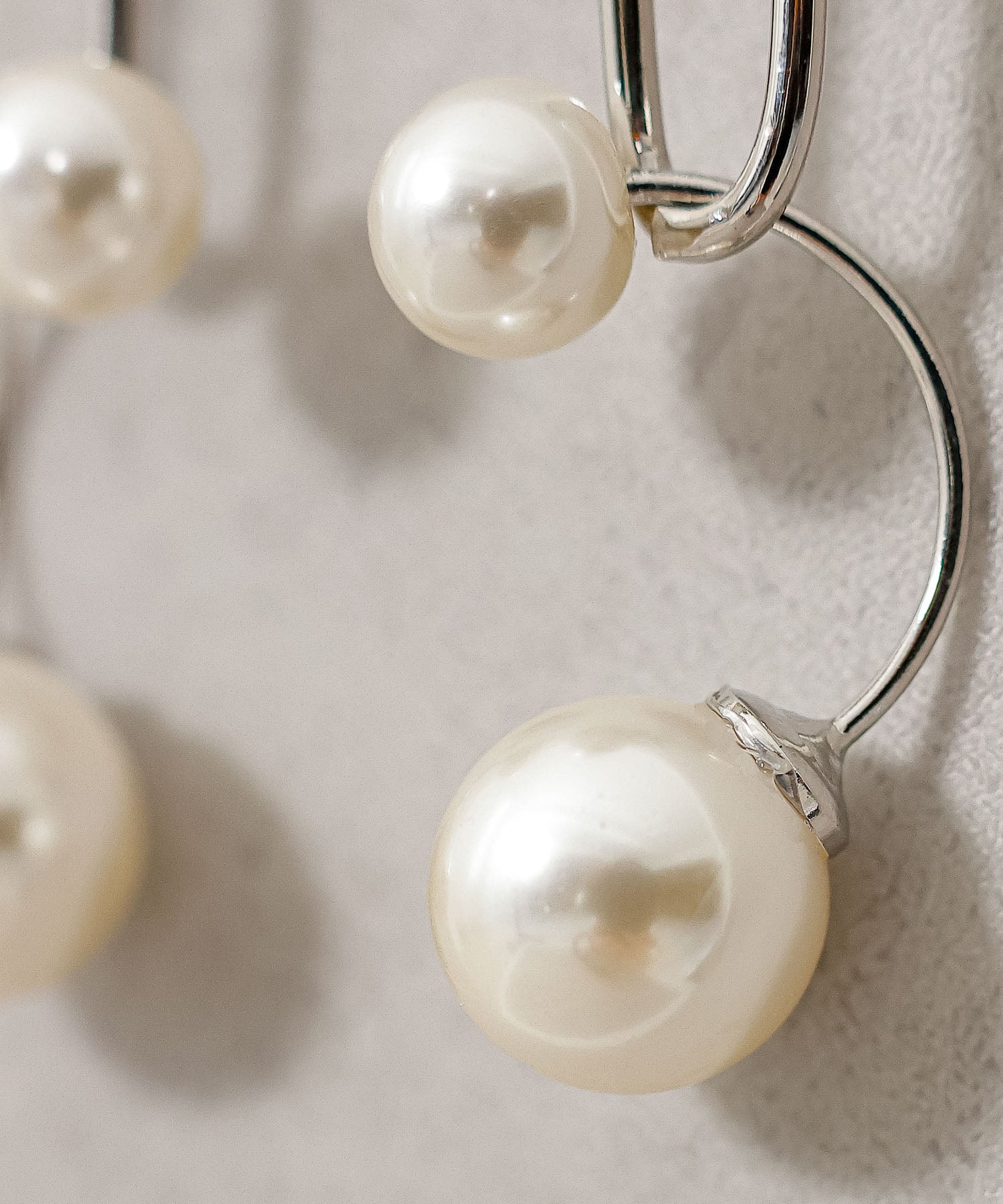 パールドロップ 2連ピアス