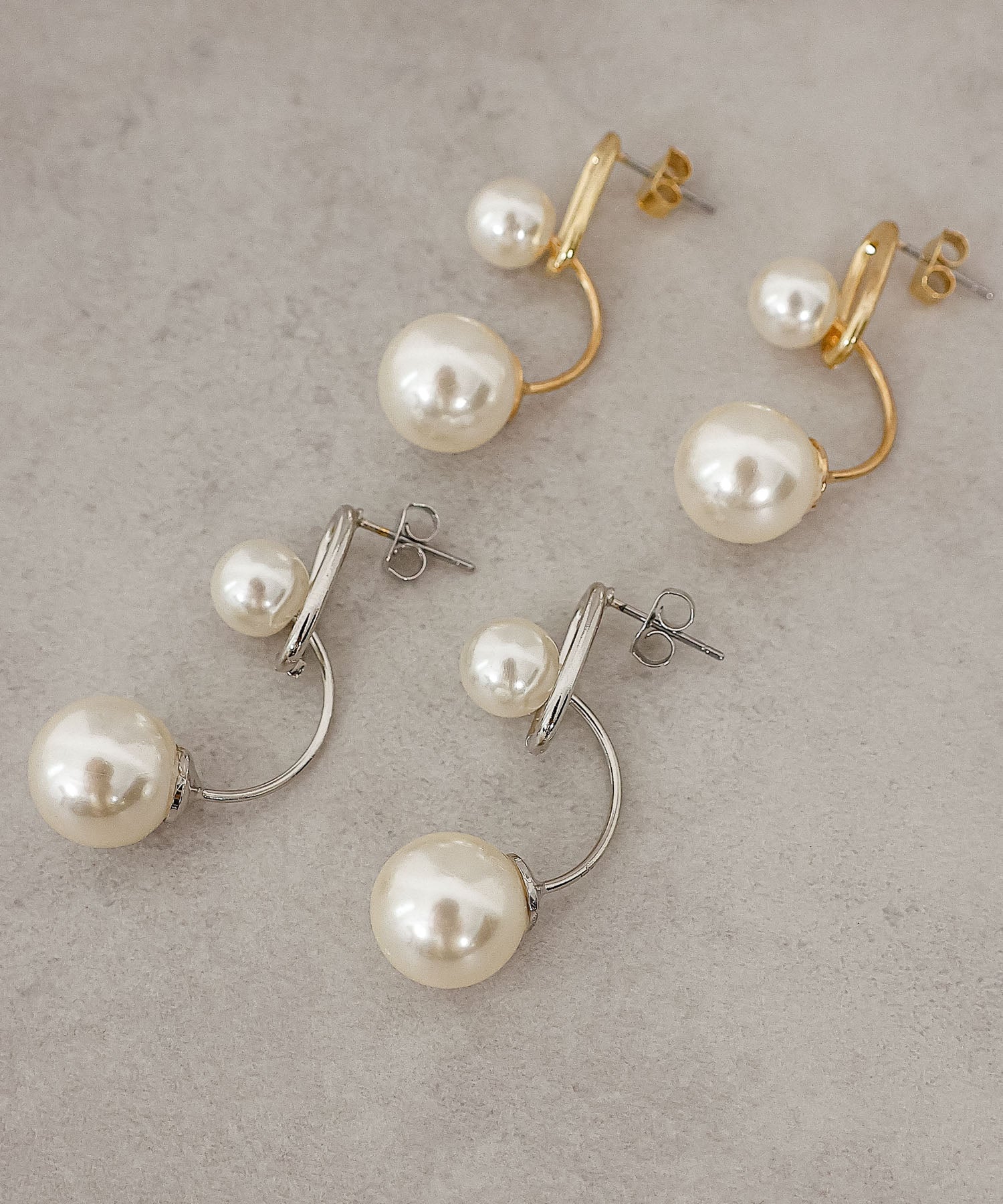 パールドロップ 2連ピアス