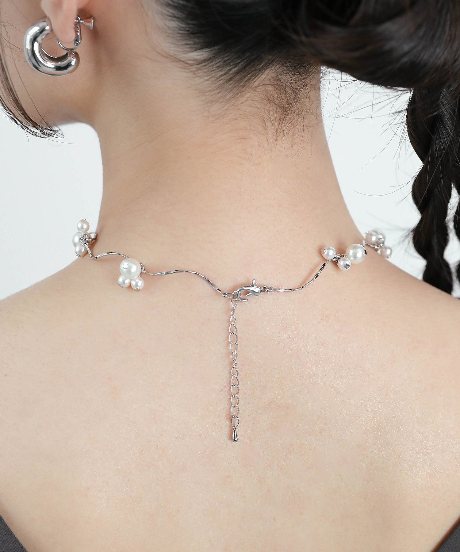 パールポイント ウェーブ ネックレス