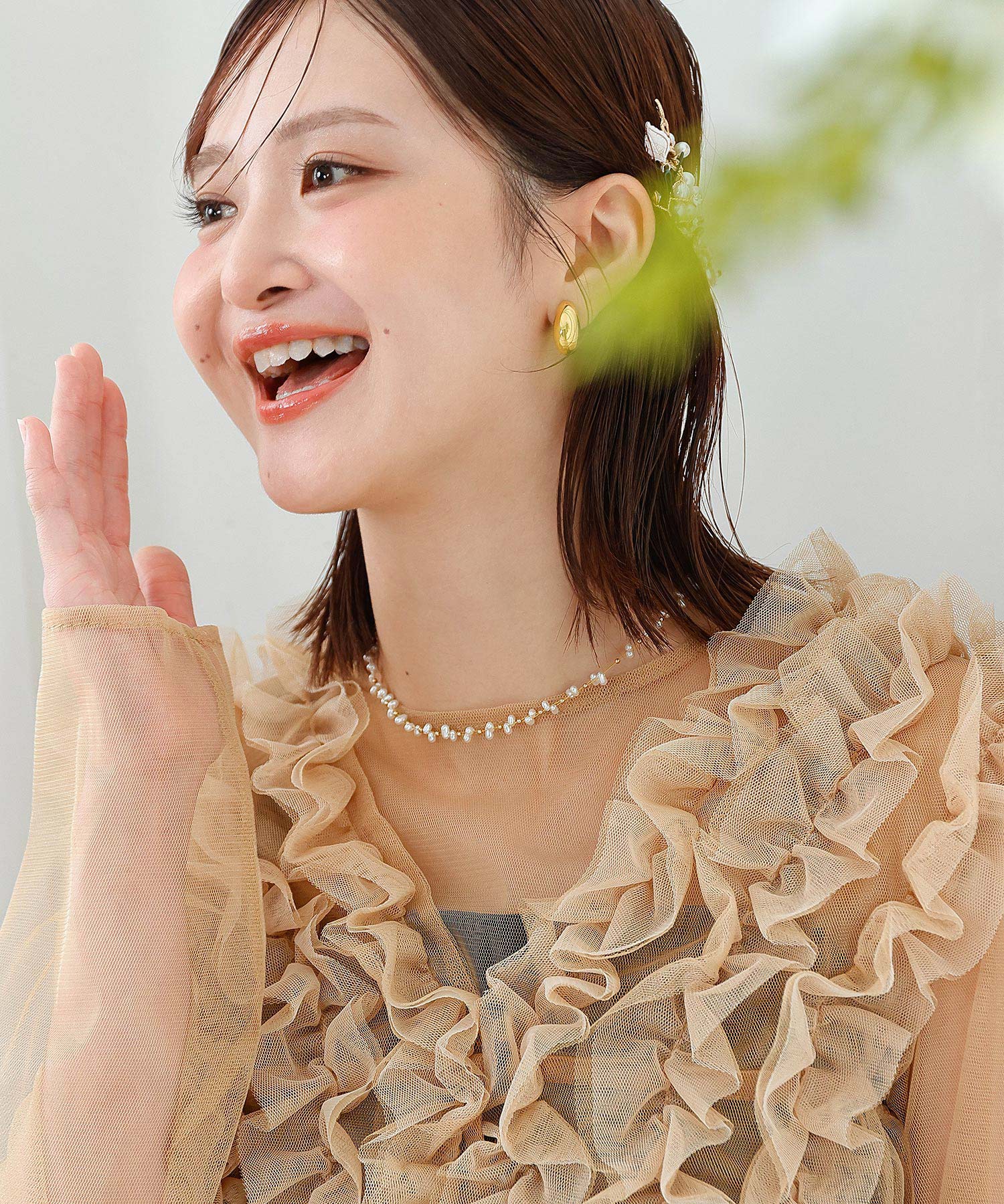 チュール フリル ベスト シアー トップス ワンピース 3点セット