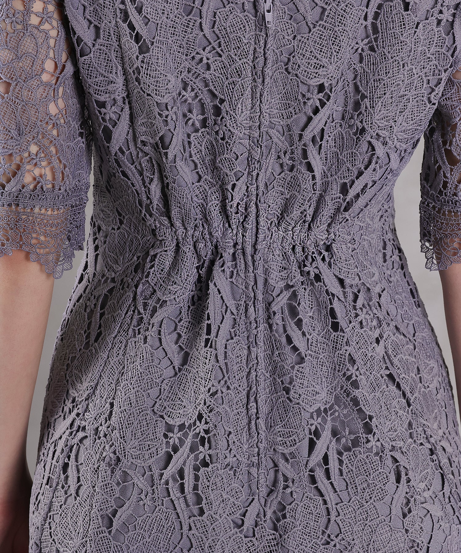 ケミカルレース Aラインワンピースドレス