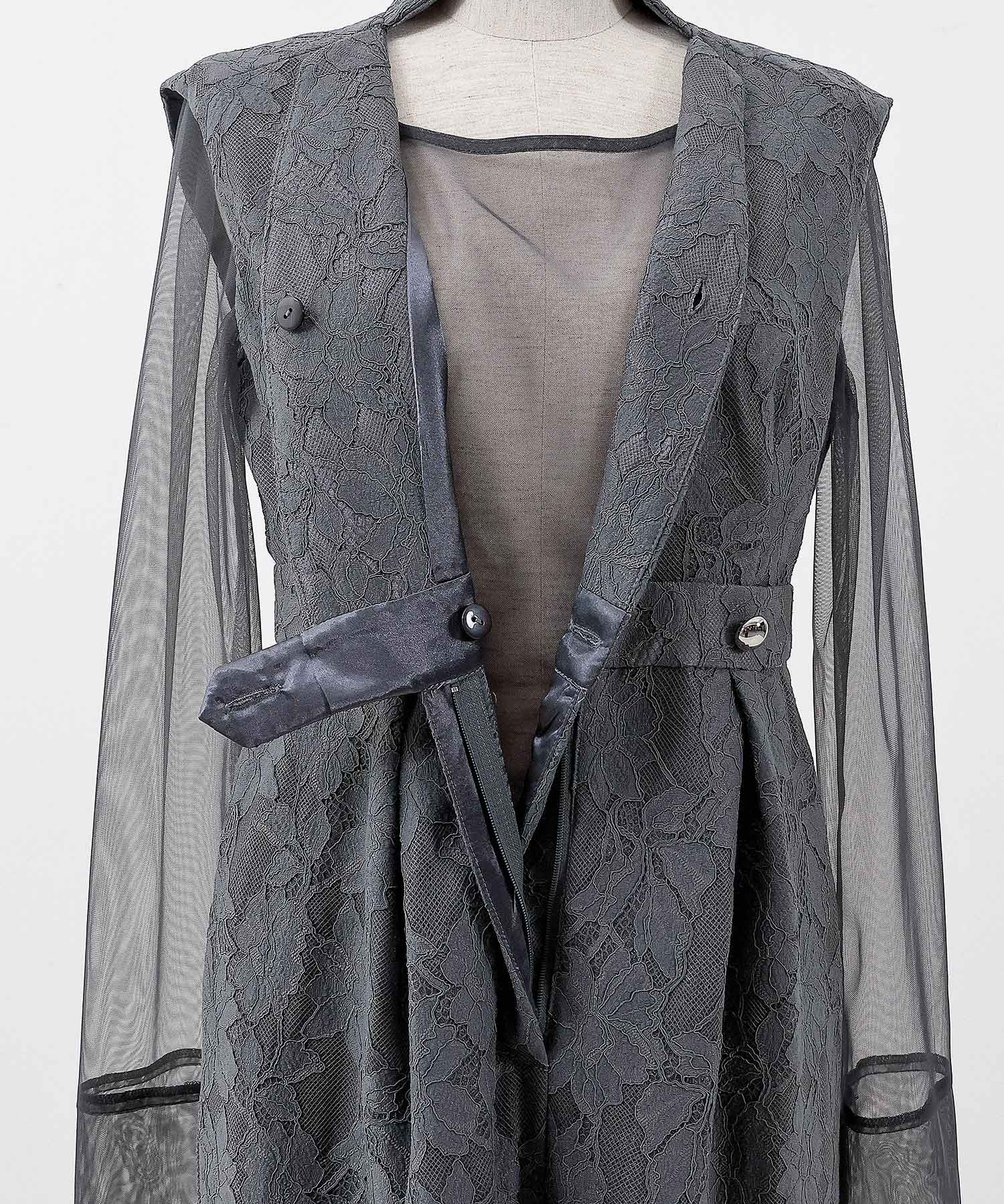 ボンディングレース オールインワン パンツドレス シアートップス 2点セット