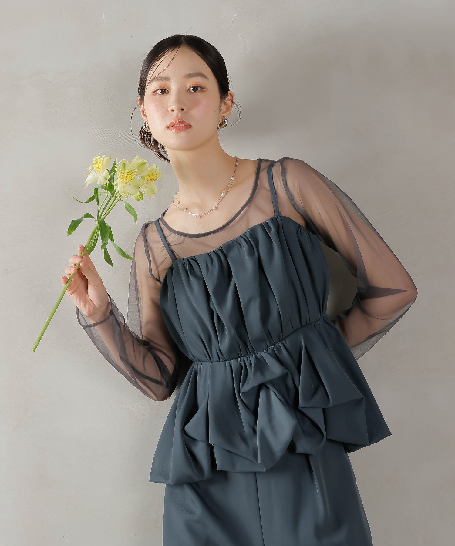 niana] Many wayフリルドレス パーティードレス 結婚式 3点セット