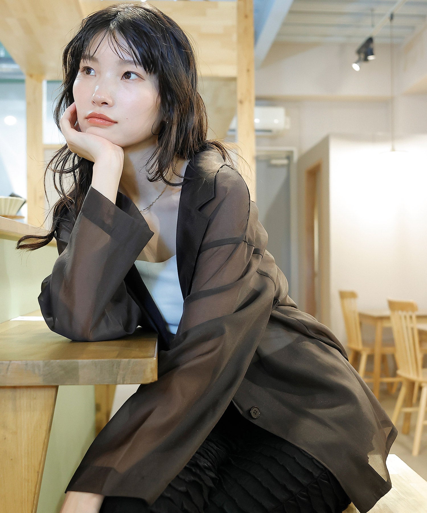 裾フリルキャミワンピース シアージャケット 2点セット ドレス