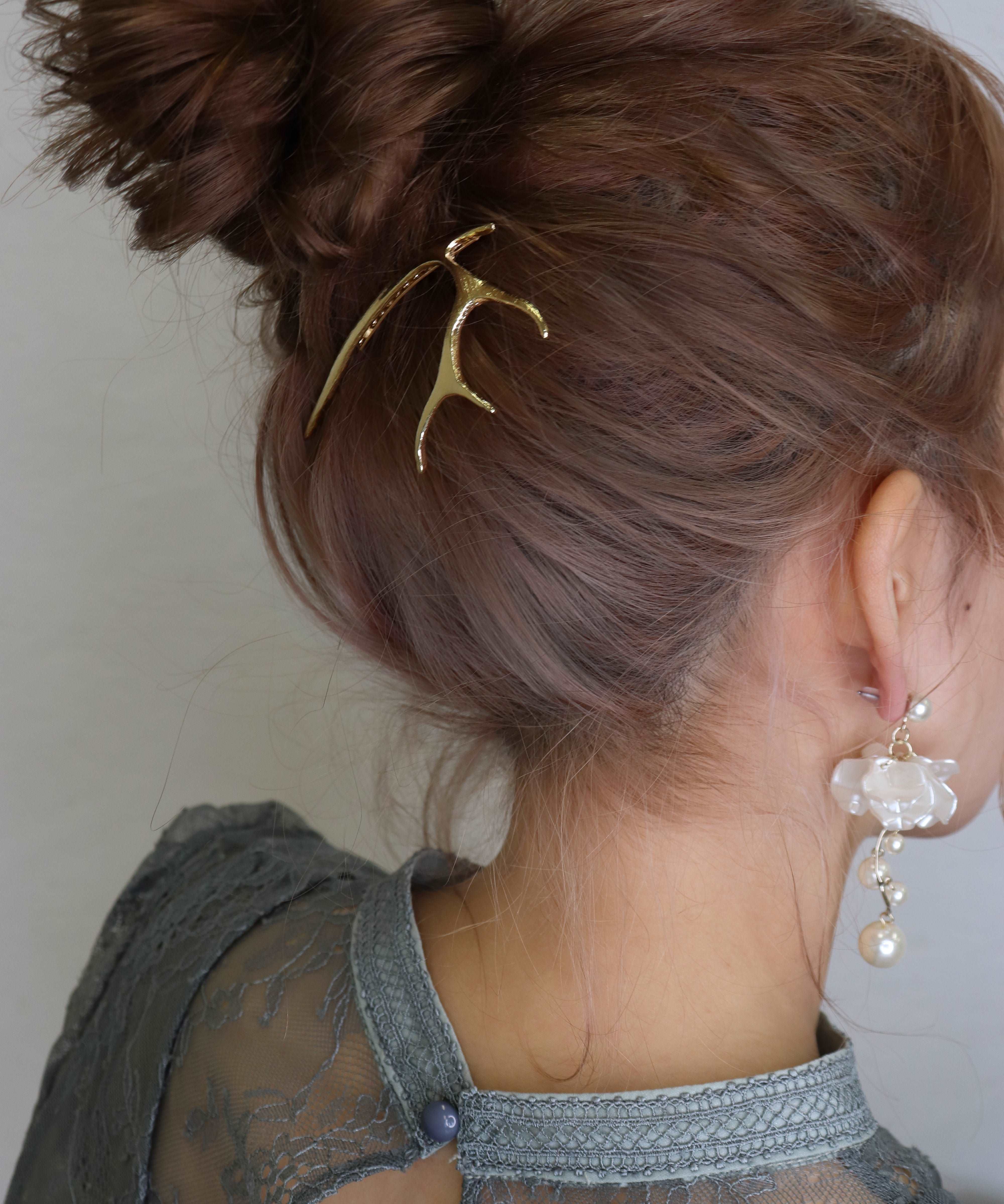 ゴールド シルバー メタル ヘアコーム